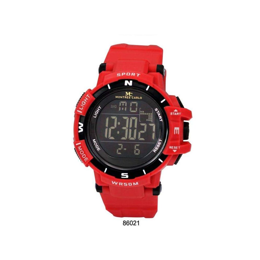 12 Bulk 56mm Montres Carlo 5atm Digital Watch - 86021-Asst - at ...