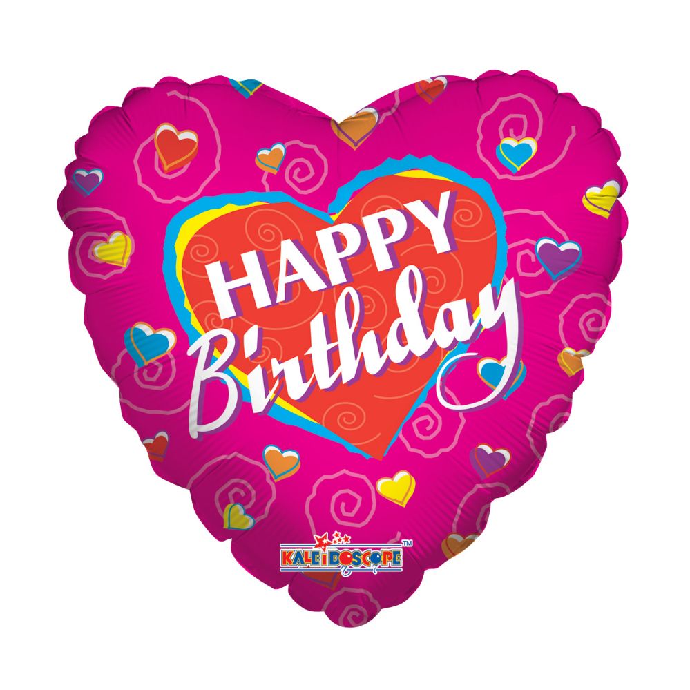 125 Bulk One Sided Happy Birthday Heart Helium Balloon - at ...