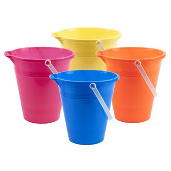 72 Bulk Plastic Sand Bucket In Assorted Colors - at - bluestarempire.com