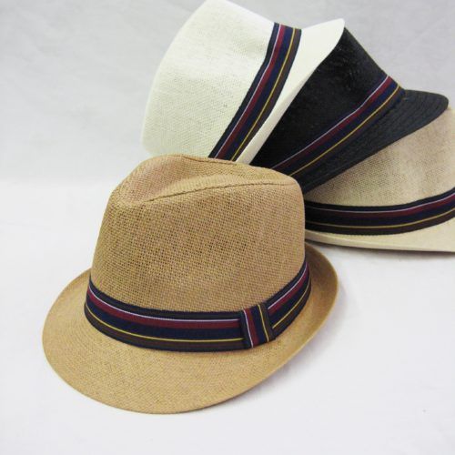 36 Bulk Straw Fedora Hat - at - bluestarempire.com