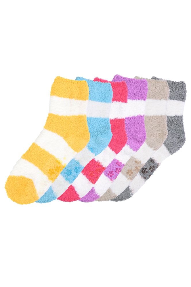 120 Bulk Women's Plush Soft Socks With Gripper Bottom Size 9-11 - at ...
