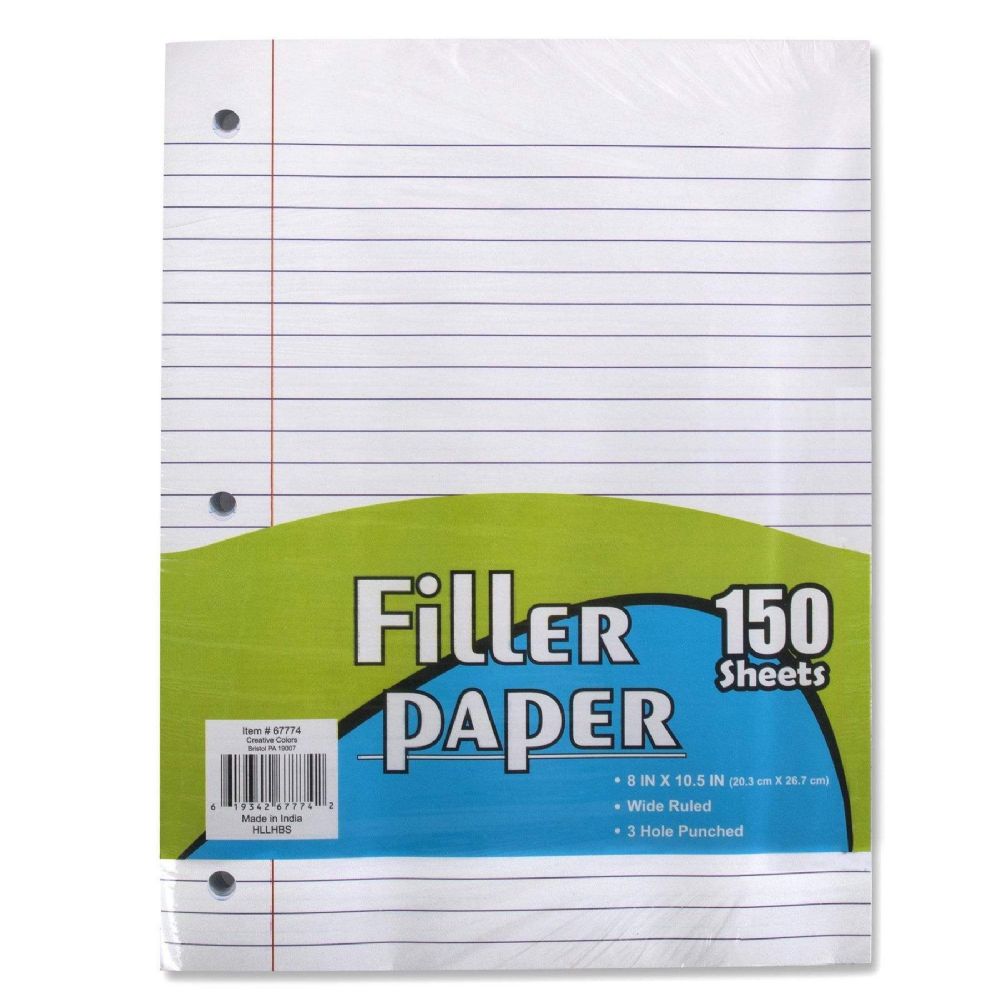 36 Bulk Filler Paper Wide Ruled 150 Sheets - at - bluestarempire.com