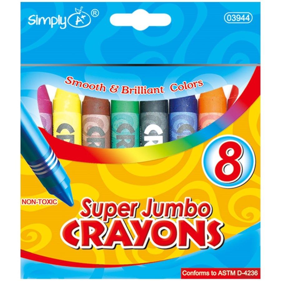Bulk Crayons - 8 Count, Vibrant Colors, 96 Packs