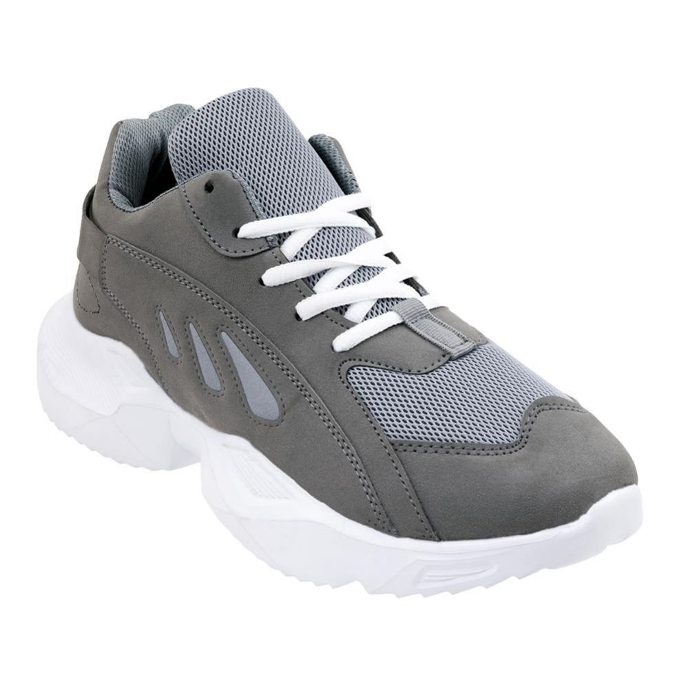 12 Bulk Men's Casual Sneakers In Gray - at - bluestarempire.com