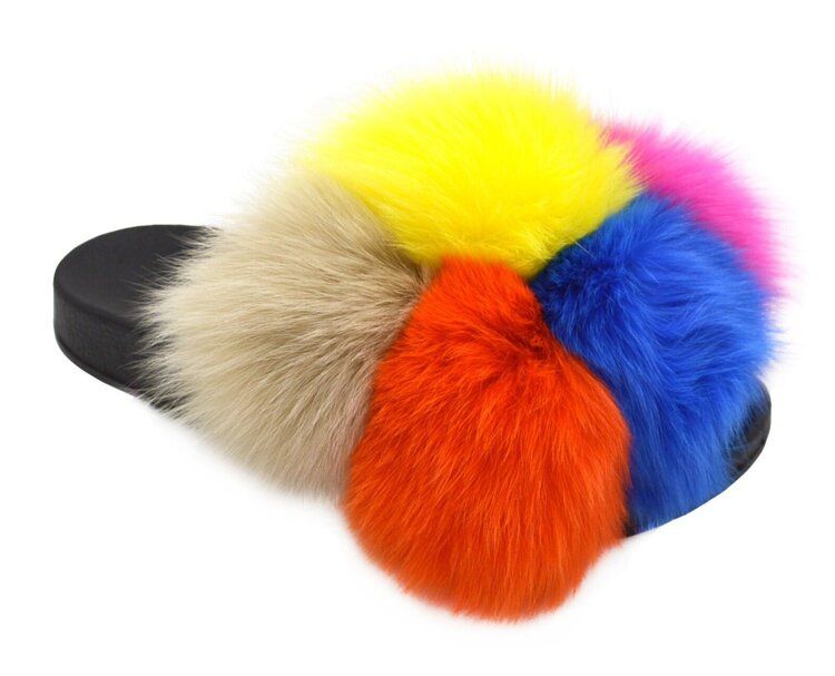 12 Bulk Women s Fur Slides Slippers For Women Open Toe Furry