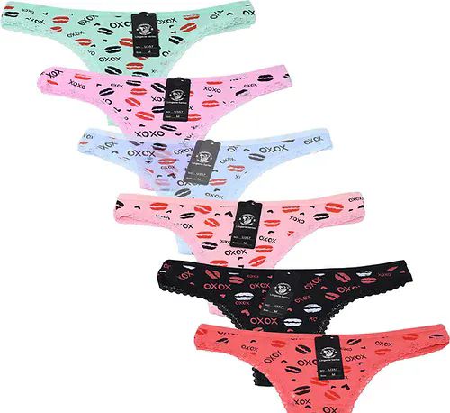48 Pieces Womens Cotton Panties Graphic Print Size xl - Womens
