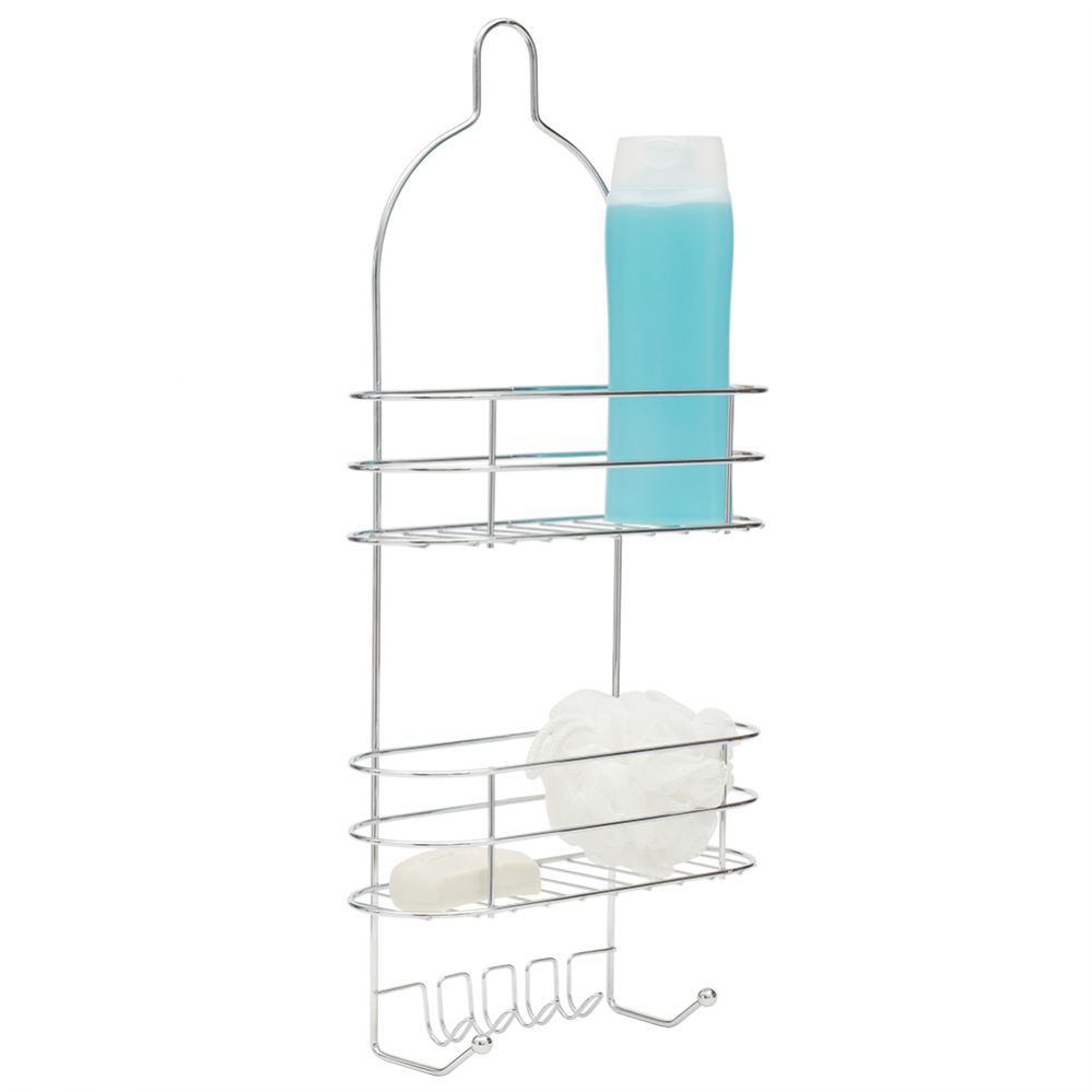 6 Bulk Home Basics 2 Tier Wire Shower Caddy, Chrome at