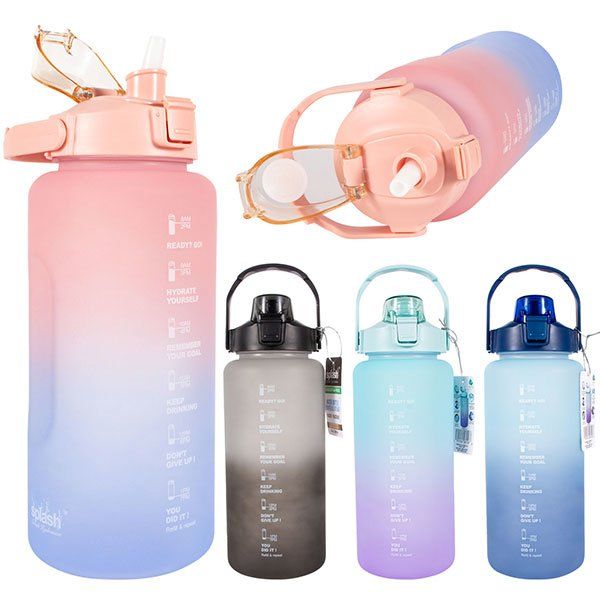 KEEPTO 64oz, 128oz Water Bottle with Straw & Handle - Motivational