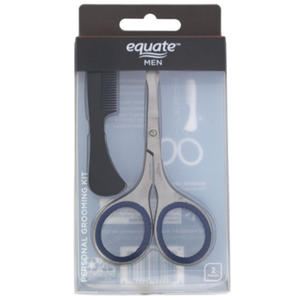 48 Bulk Personal Grooming Kit Rounded Scissors Mustache/beard Comb Equate  Boxed