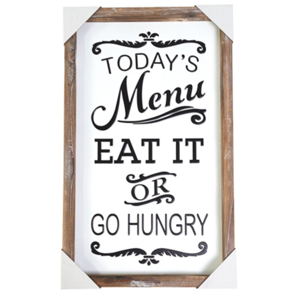 8 Bulk Wall Decor 12x20 Todays Menu Eat It Or Go Hungry Wooden & Enamel