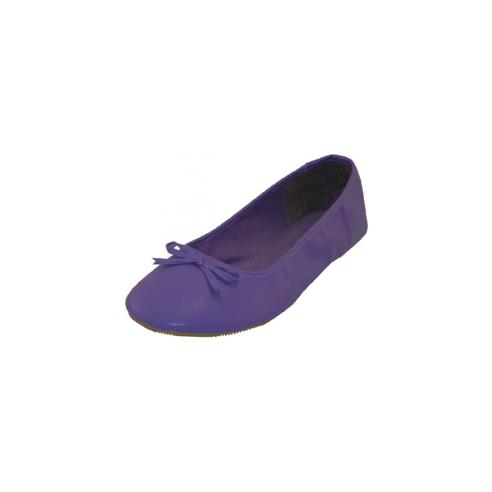 18 Bulk Women's Ballet Flats Purple Color Only - at - bluestarempire.com