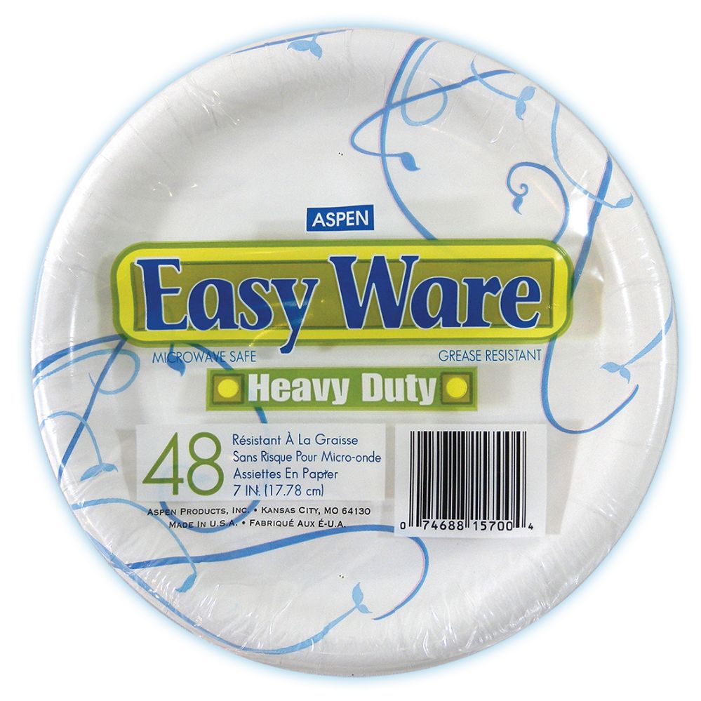 12 Bulk Easy Ware Print Design 7 48ct Heavy Duty Paper Plate Microwave