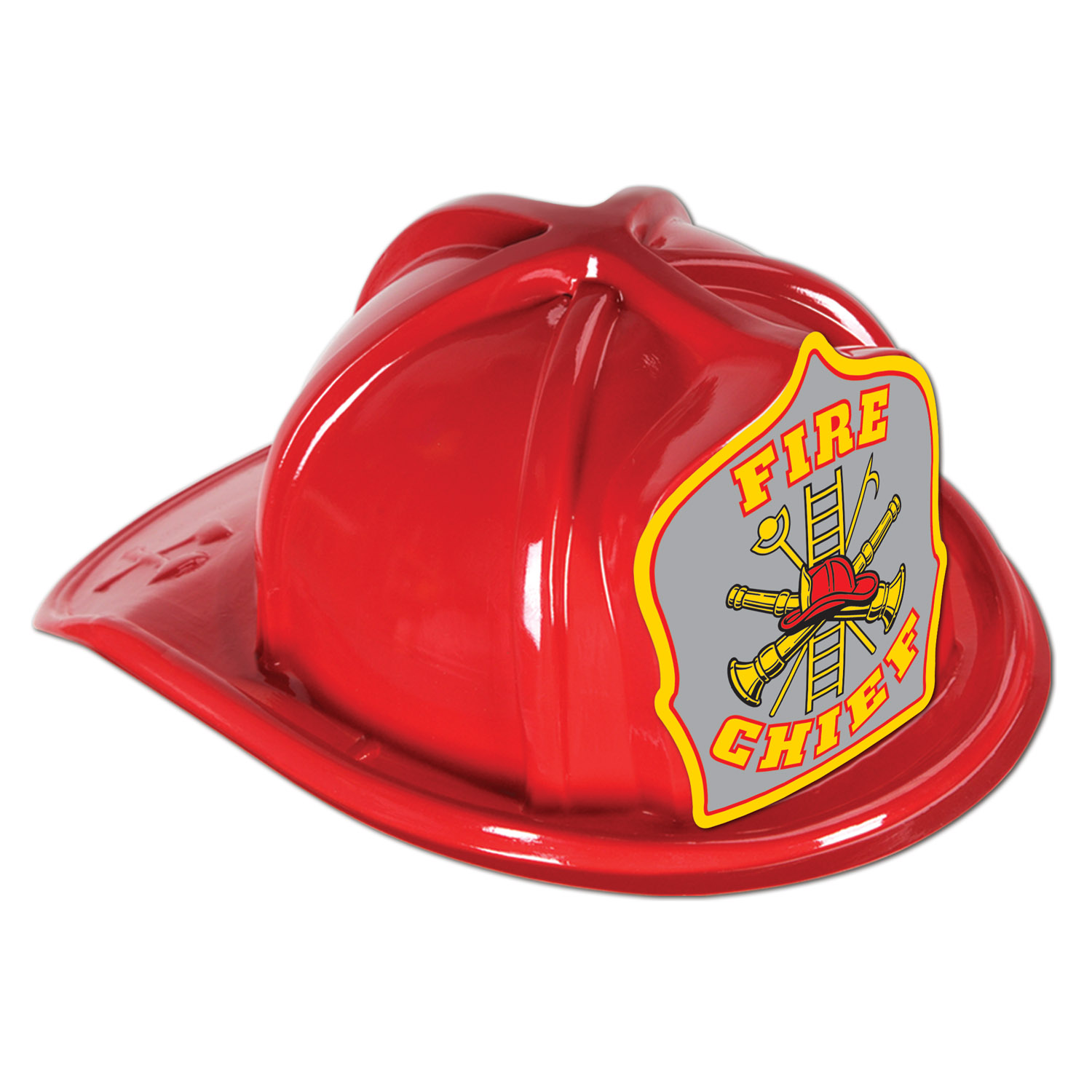 48 Bulk Red Plastic Fire Chief Hat - at - bluestarempire.com