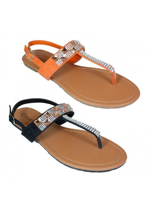 ladies orange flip flops